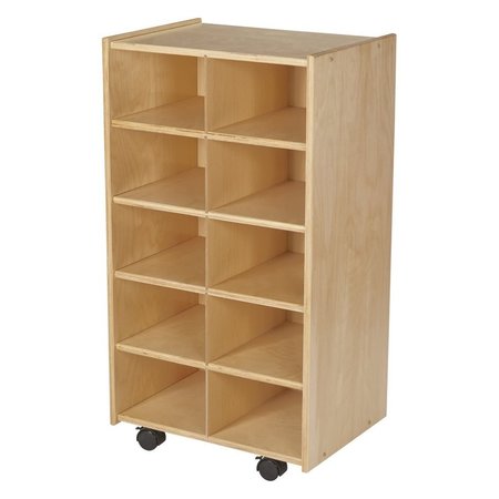 CHILDCRAFT Mobile Cubby Unit with Locking Casters, 10 Tray Capacity 1559875